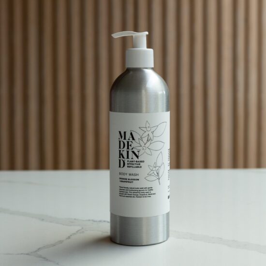 Madekind natural body wash. Gentl shower gel infused with essential oils.