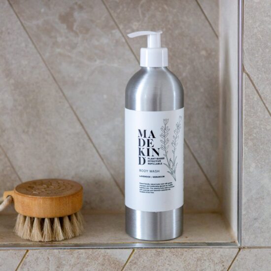 Madekind natural body wash. Gentl shower gel infused with essential oils.